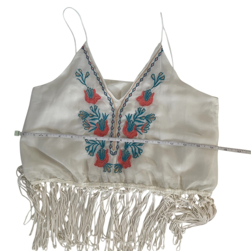 Embroidered Fringe Hem Top - Picture 3 of 5
